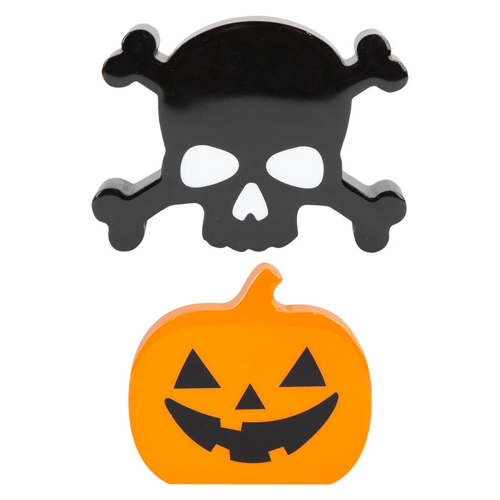 Halloween Decoration | Decoration | Pumpkin-Skull Crossbones | 2 Pack