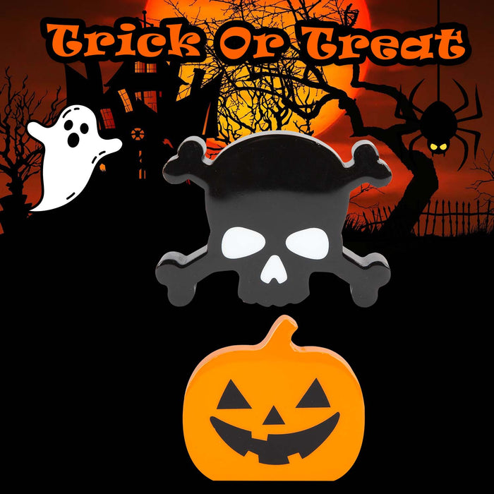Halloween Decoration | Decoration | Pumpkin-Skull Crossbones | 2 Pack