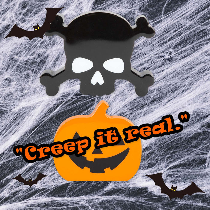 Halloween Decoration | Decoration | Pumpkin-Skull Crossbones | 2 Pack