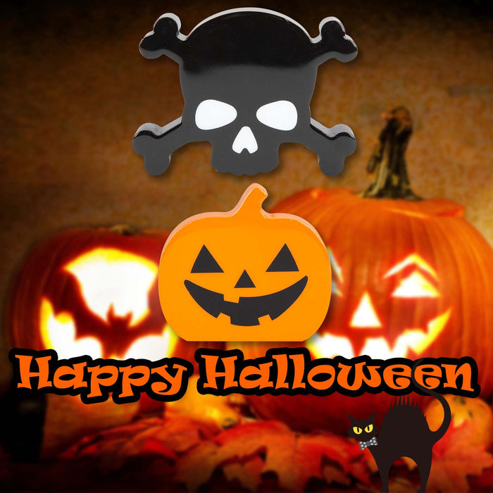 Halloween Decoration | Decoration | Pumpkin-Skull Crossbones | 2 Pack