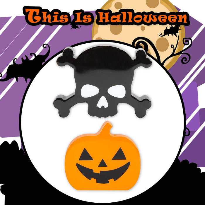 Halloween Decoration | Decoration | Pumpkin-Skull Crossbones | 2 Pack