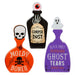 Halloween Mini Bottles Display Red-Black-Purple | 3 Pack