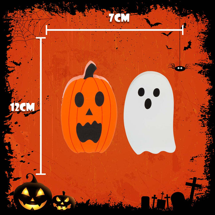 Halloween Mini Decorations | Accessories | Pumpkin-Ghost | 2 Pack