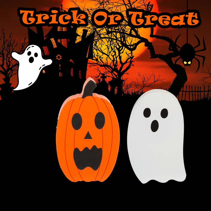 Halloween Mini Decorations | Accessories | Pumpkin-Ghost | 2 Pack