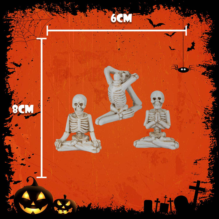 Halloween Skeleton Decorations Hands On Head-Pray-Yoga | 3 Pack