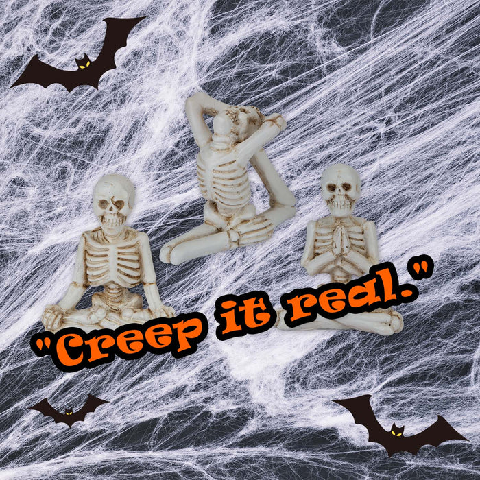 Halloween Skeleton Decorations Hands On Head-Pray-Yoga | 3 Pack