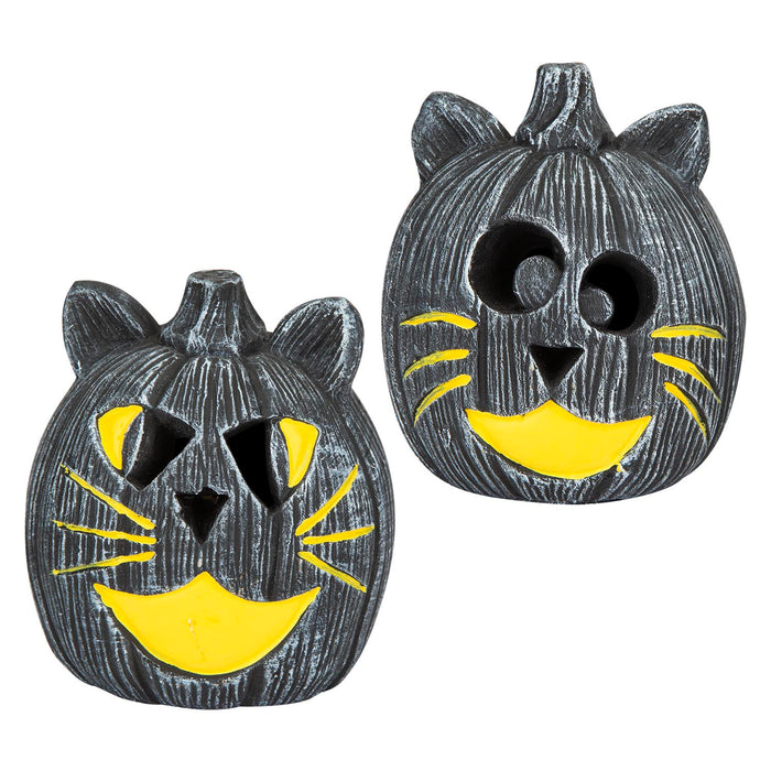 Halloween LED Pumpkin Cats Triangle Eye-Round Eye | 2 Pack