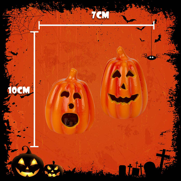 Halloween LED Pumpkin Decorations Open Mouth-Grin Mouth | 2 Pack