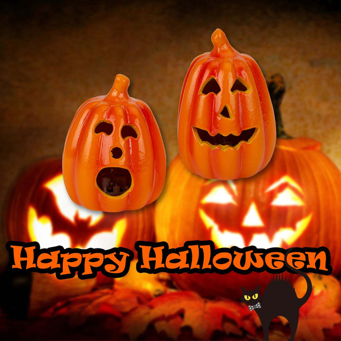 Halloween LED Pumpkin Decorations Open Mouth-Grin Mouth | 2 Pack