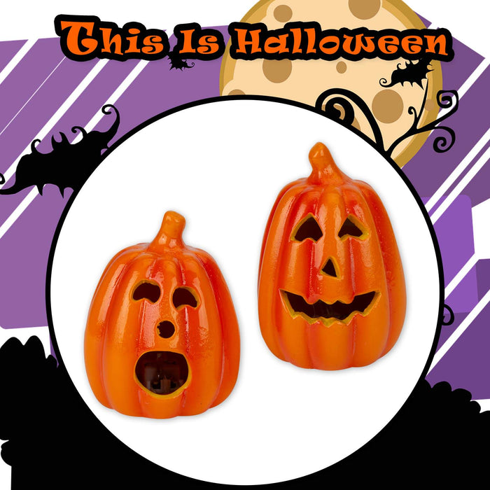 Halloween LED Pumpkin Decorations Open Mouth-Grin Mouth | 2 Pack