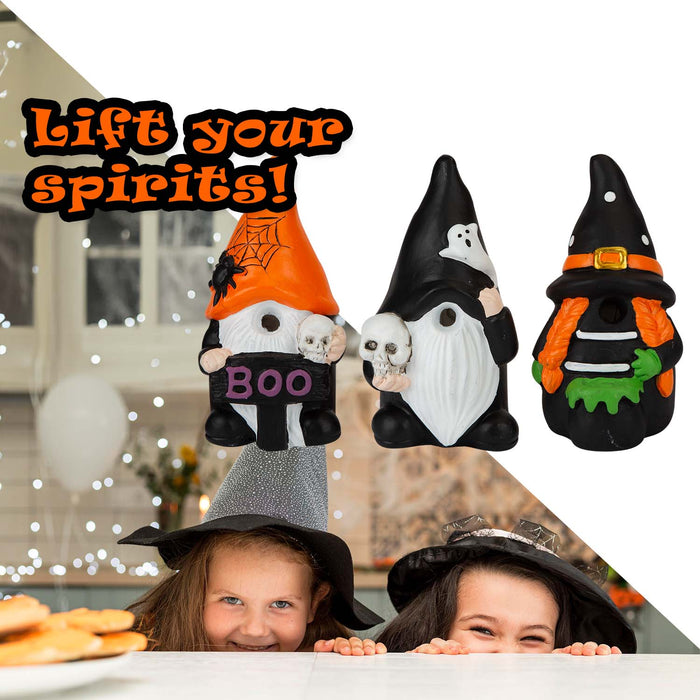 Halloween LED Gonks | Party Decoration | Witch-Skull-Boo | 3 Pack