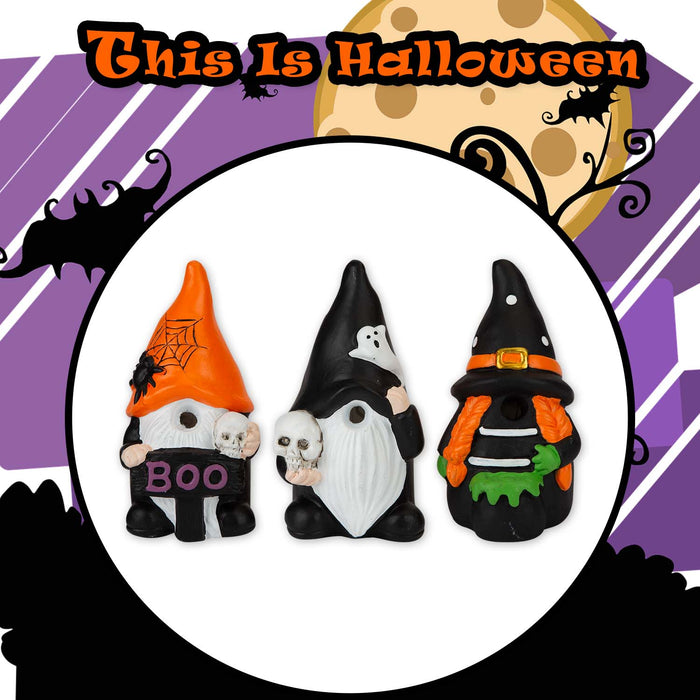 Halloween LED Gonks | Party Decoration | Witch-Skull-Boo | 3 Pack