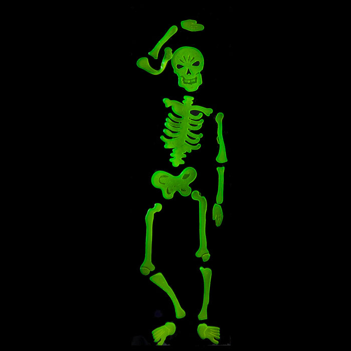 Halloween Skeleton Gel Stickers | Party Decoration | Green | 2 Pack