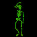 Halloween Skeleton Gel Stickers | Party Decoration | Green | 2 Pack