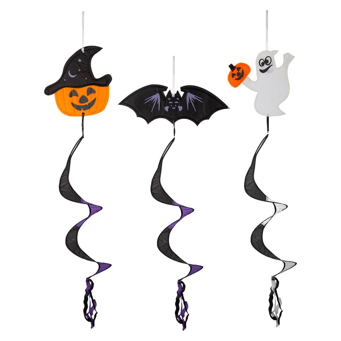 Halloween Windspinners | Party Decoration | Ghost Pumpkin Bat | 3 Pack