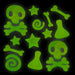Halloween Glow In Dark Gel Stickers Ghosts-Bones-Pumpkins 3 Pack