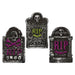 Halloween RIP Tombstone Green Bat- Skulls-Purple Bat | 3 Pack