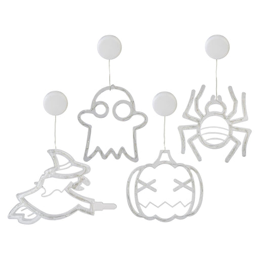 Halloween Window Light Pumpkin-Ghost-Spider-Witch | 4 Pack