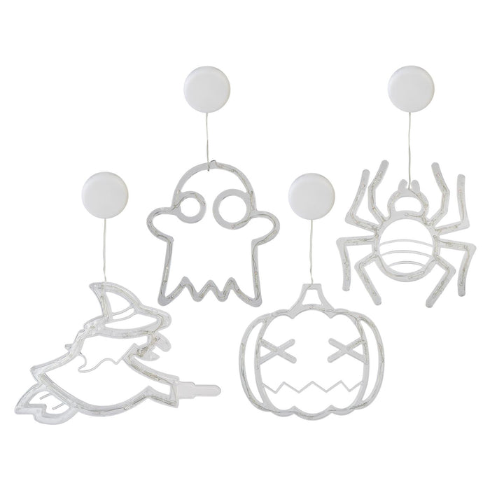 Halloween Window Light Pumpkin-Ghost-Spider-Witch | 4 Pack