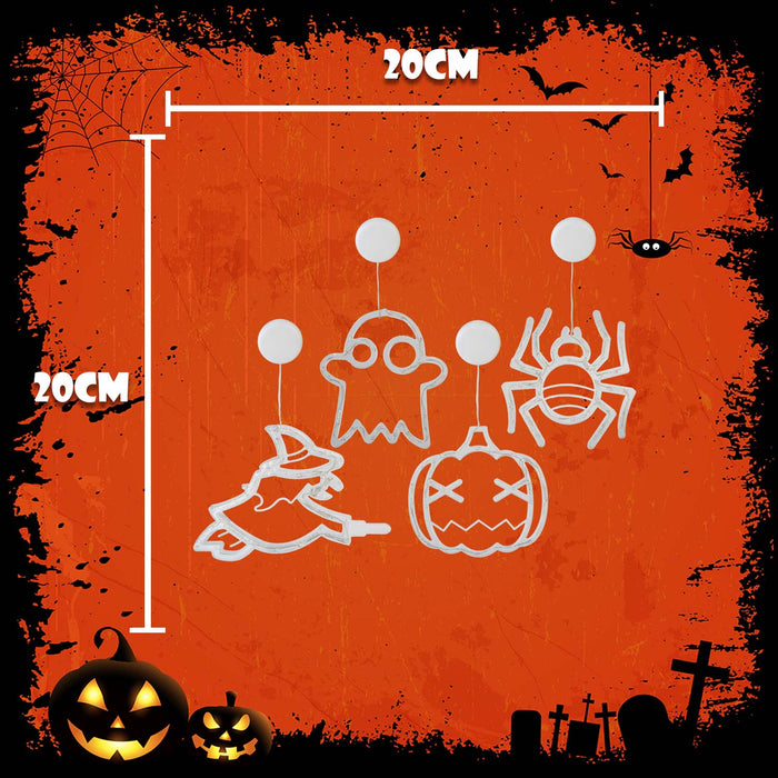 Halloween Window Light Pumpkin-Ghost-Spider-Witch | 4 Pack