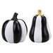 Halloween Black & White Pumpkin | Decoration | Tall-Round | 2 Pack