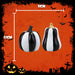 Halloween Black & White Pumpkin | Decoration | Tall-Round | 2 Pack