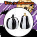 Halloween Black & White Pumpkin | Decoration | Tall-Round | 2 Pack