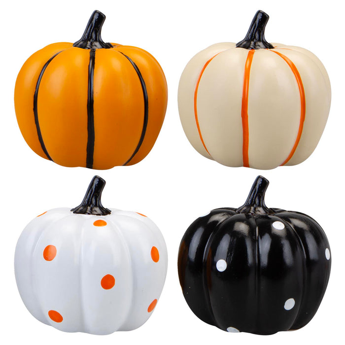 Halloween Polyresin Pumpkin | Party Decoration | Pack of 4 | 4 Pack