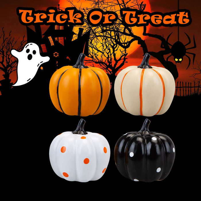 Halloween Polyresin Pumpkin | Party Decoration | Pack of 4 | 4 Pack