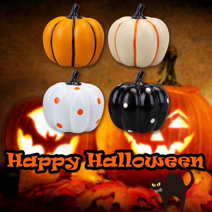 Halloween Polyresin Pumpkin | Party Decoration | Pack of 4 | 4 Pack