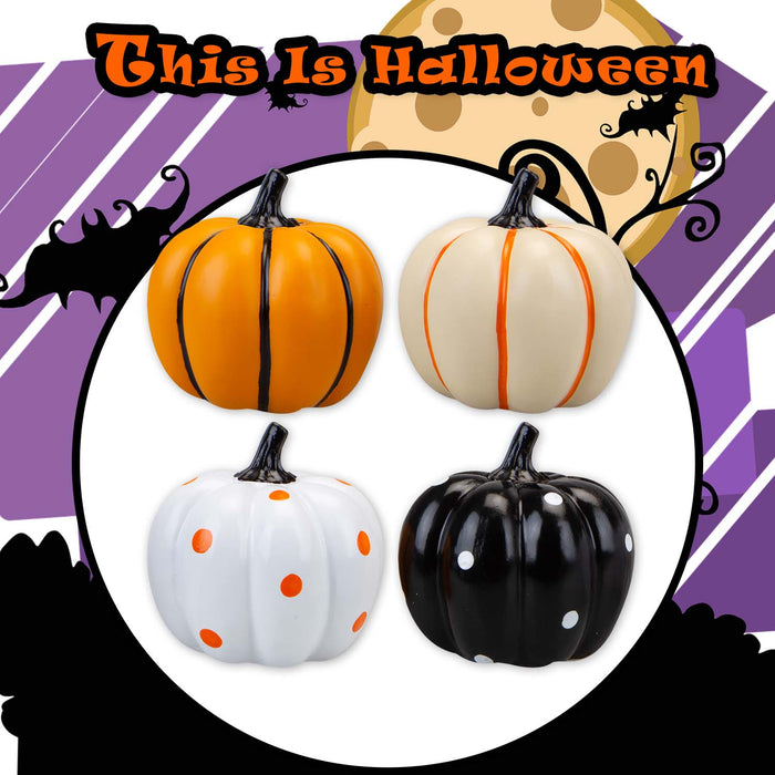 Halloween Polyresin Pumpkin | Party Decoration | Pack of 4 | 4 Pack
