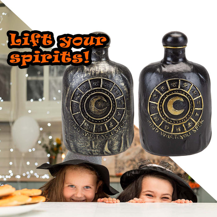 Halloween Potion Bottle | Decoration | Brushed Gold-Black | 2 Pack