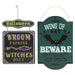 Halloween Metal Signs Broom Parking-Wing Of Bat | 2 Pack