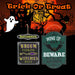 Halloween Metal Signs Broom Parking-Wing Of Bat | 2 Pack