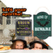Halloween Metal Signs Broom Parking-Wing Of Bat | 2 Pack