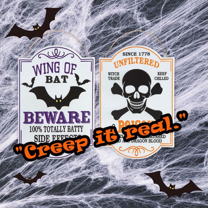 Halloween Metal Poison & Beware Signs Beware-Poison | 2 Pack