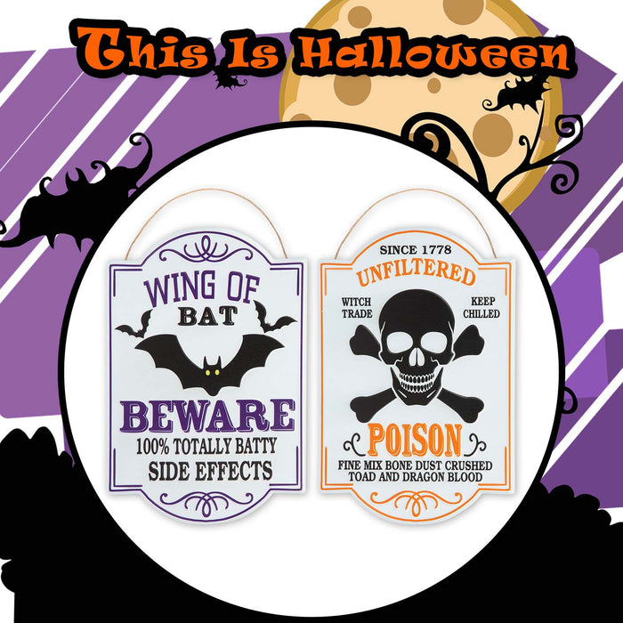 Halloween Metal Poison & Beware Signs Beware-Poison | 2 Pack