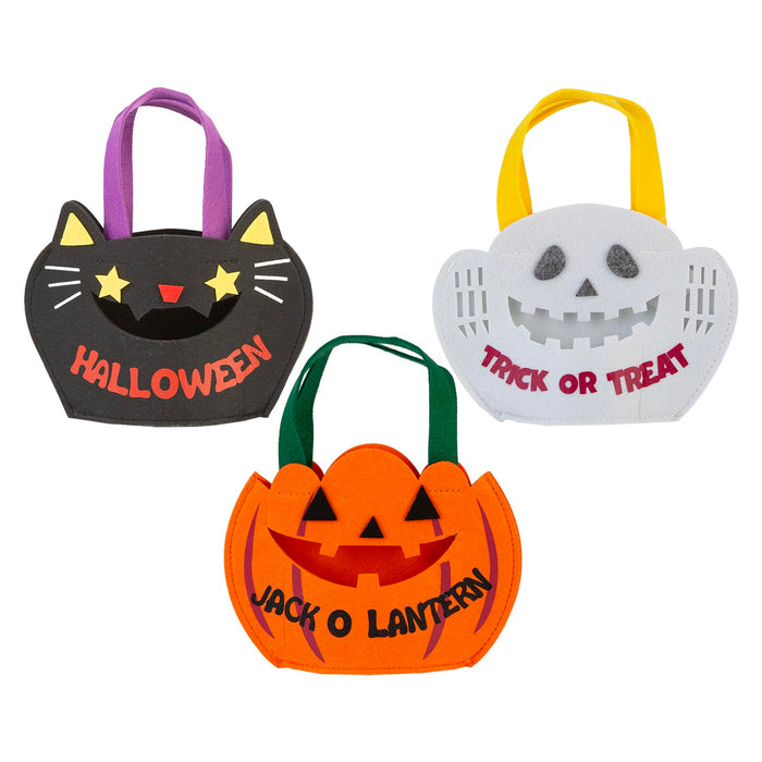 Halloween Trick Or Treat Candy Bag Pumpkin-Ghost-Cat | 3 Pack