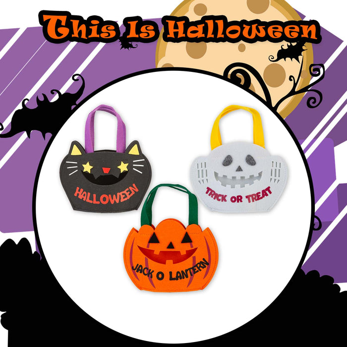 Halloween Trick Or Treat Candy Bag Pumpkin-Ghost-Cat | 3 Pack