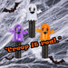 Halloween Spinning LED Ghost Wand Purple-White-Orange | 3 Pack
