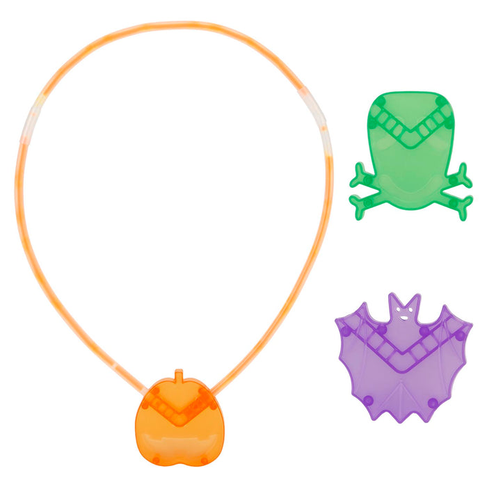 Halloween Glow Necklace | Accessories | Bat-Pumpkin-Skull | 3 Pack