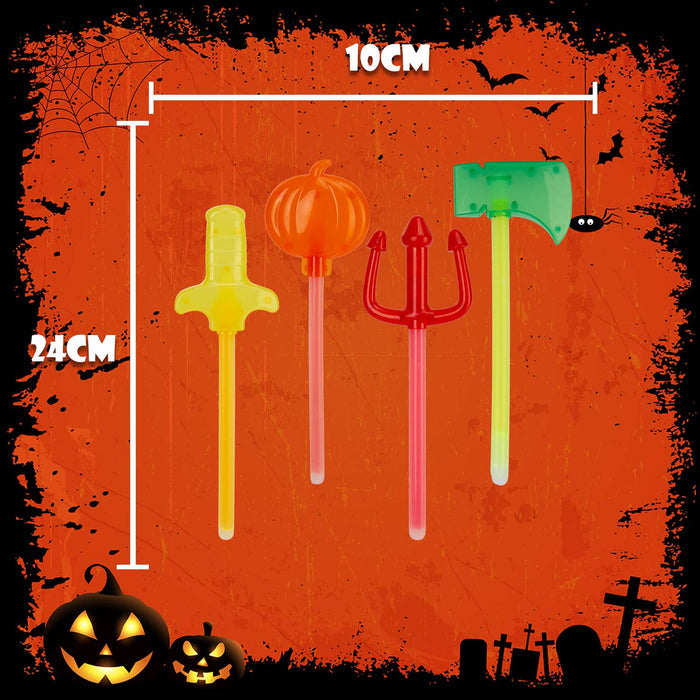 Halloween Glow Wands Axe-Sword-Trident-Pumpkin | 4 Pack