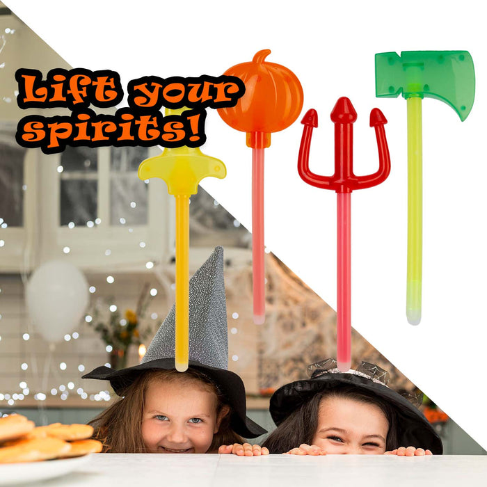 Halloween Glow Wands Axe-Sword-Trident-Pumpkin | 4 Pack