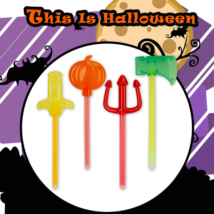 Halloween Glow Wands Axe-Sword-Trident-Pumpkin | 4 Pack