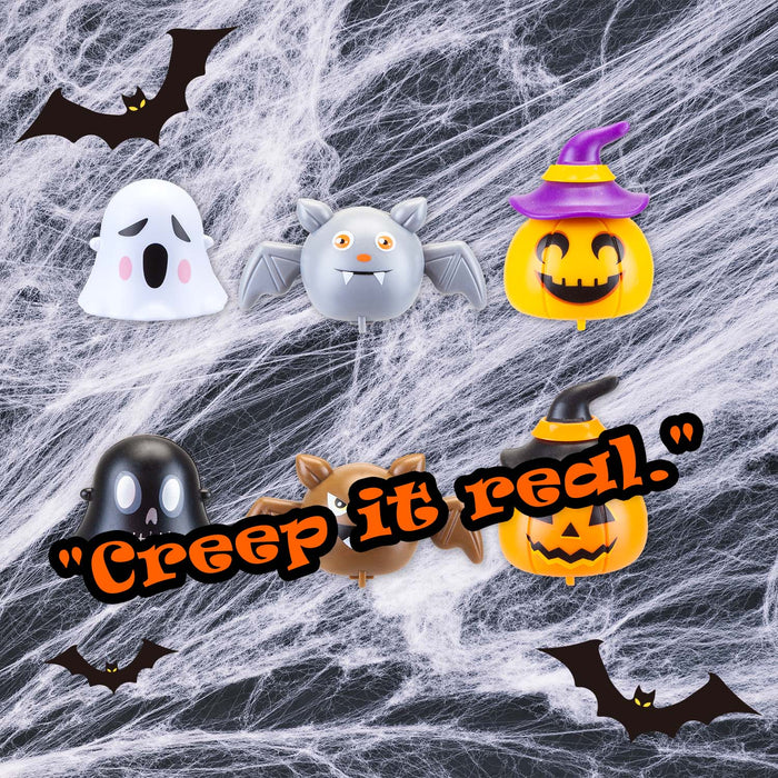 Halloween Pull Back Toys Ghost X 2-Bat X 2-Pumpkin X 2 | 12 Pack