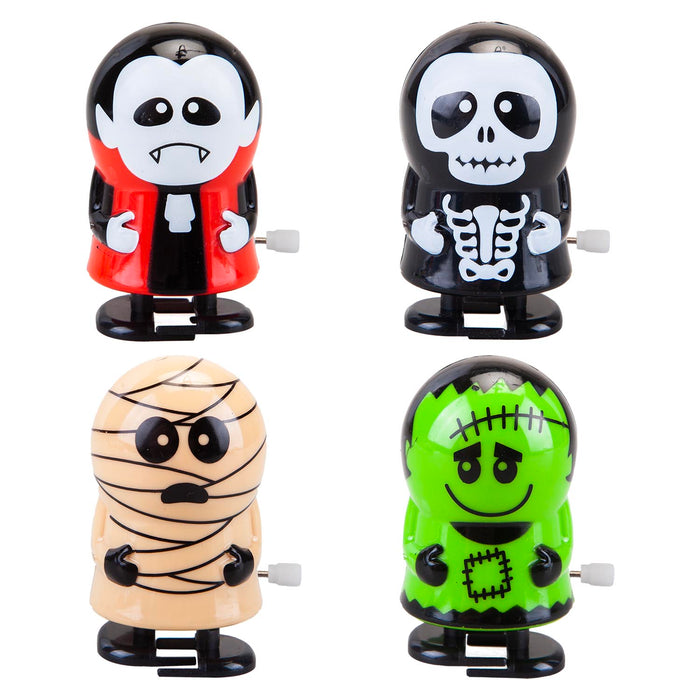 Halloween Wind Up Toy Vampire-Skeleton-Mummy-Frank | 4 Pack