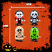 Halloween Wind Up Toy Vampire-Skeleton-Mummy-Frank | 4 Pack