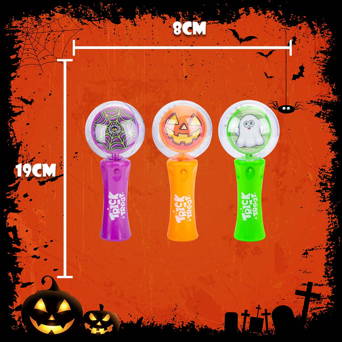 Halloween LED Ball Wands Spiders-Web-Pumpkin-Ghost | 3 Pack