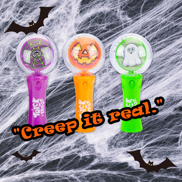 Halloween LED Ball Wands Spiders-Web-Pumpkin-Ghost | 3 Pack
