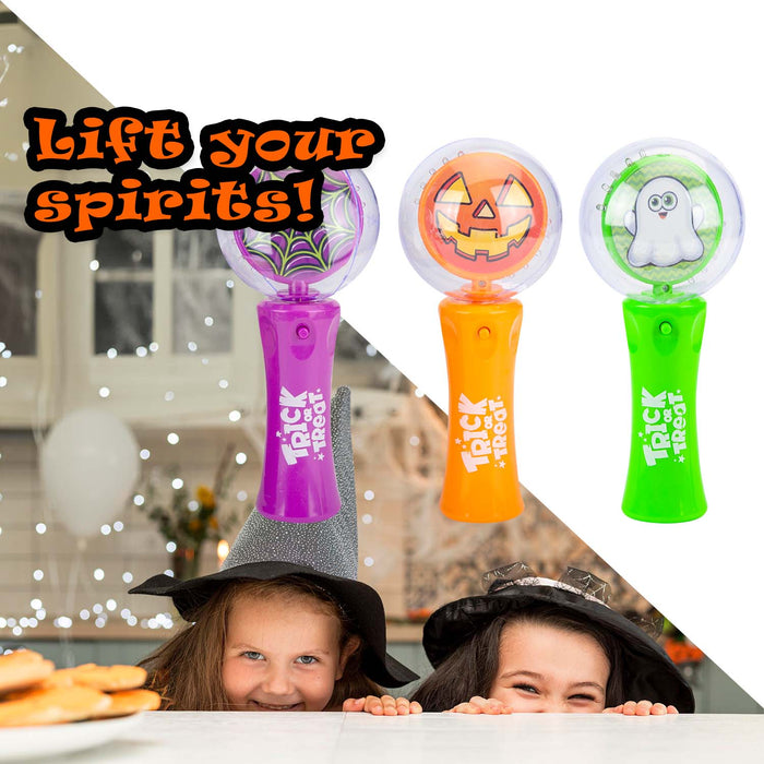 Halloween LED Ball Wands Spiders-Web-Pumpkin-Ghost | 3 Pack